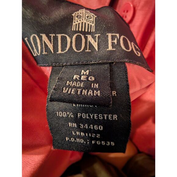 London Fog Vintage Women's Black And Pink Reversible Rain Coat Medium - Picture 6 of 7